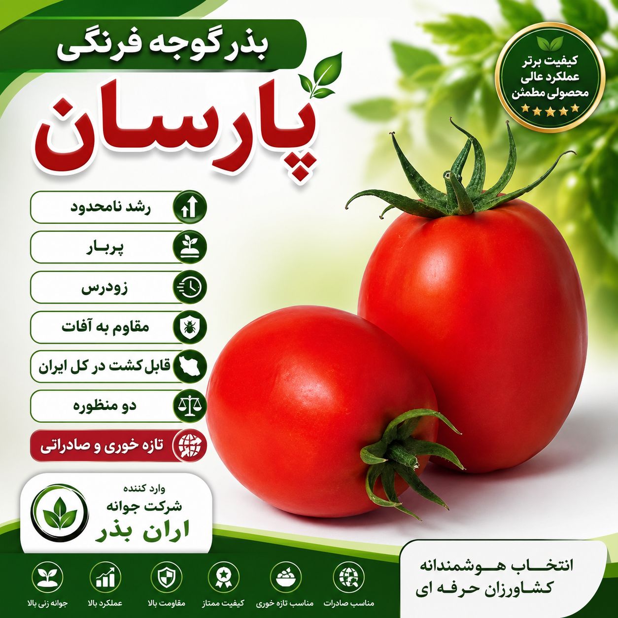 بذر گوجه فرنگی پارسان